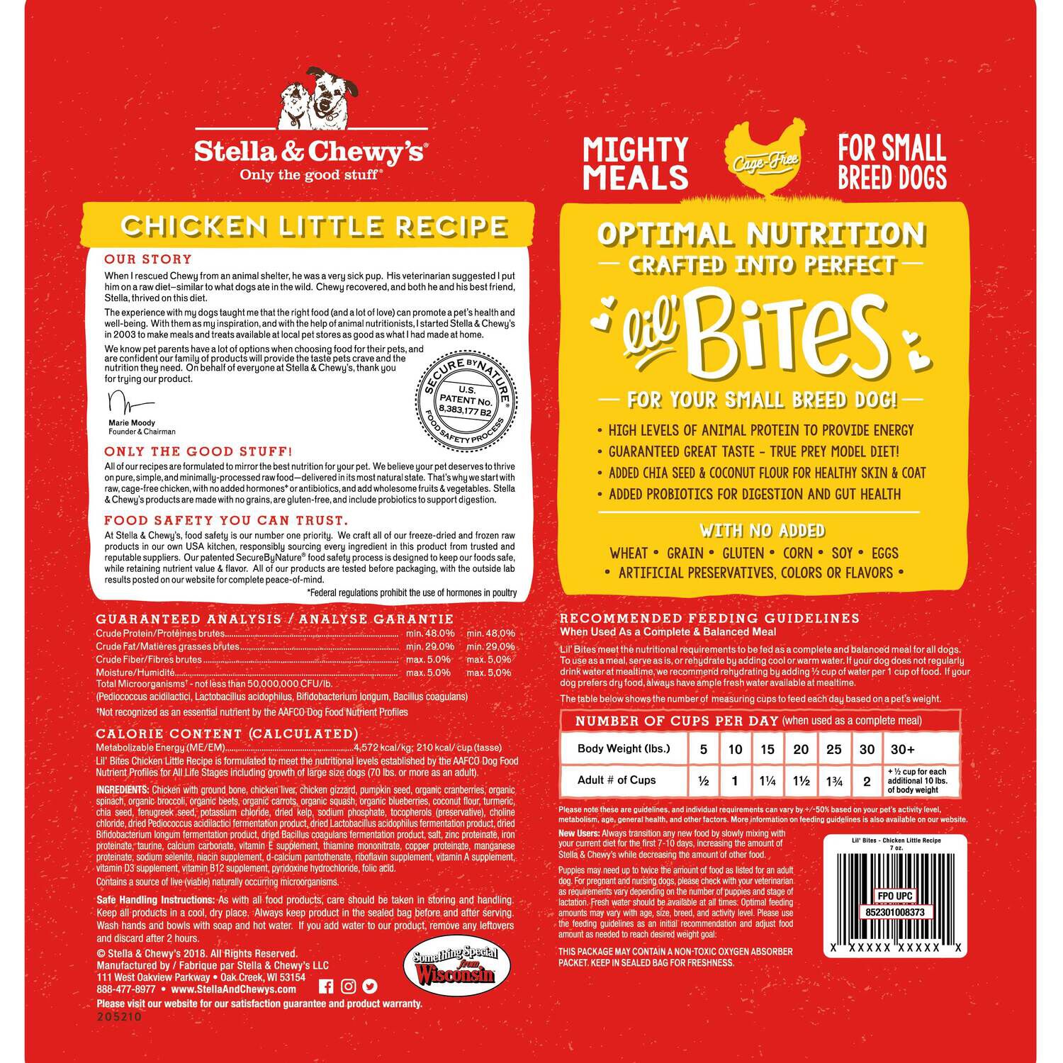 Stella & Chewy's Lil' Bites Freeze-Dried Raw Dog Food For Small Breed Dogs, Chicken Little Recipe, 7-Oz Bag