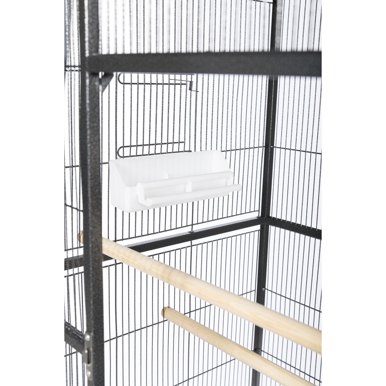 Prevue Pet Products Powder-Coated Steel Flight Bird Cage With Stand, Black Hammertone