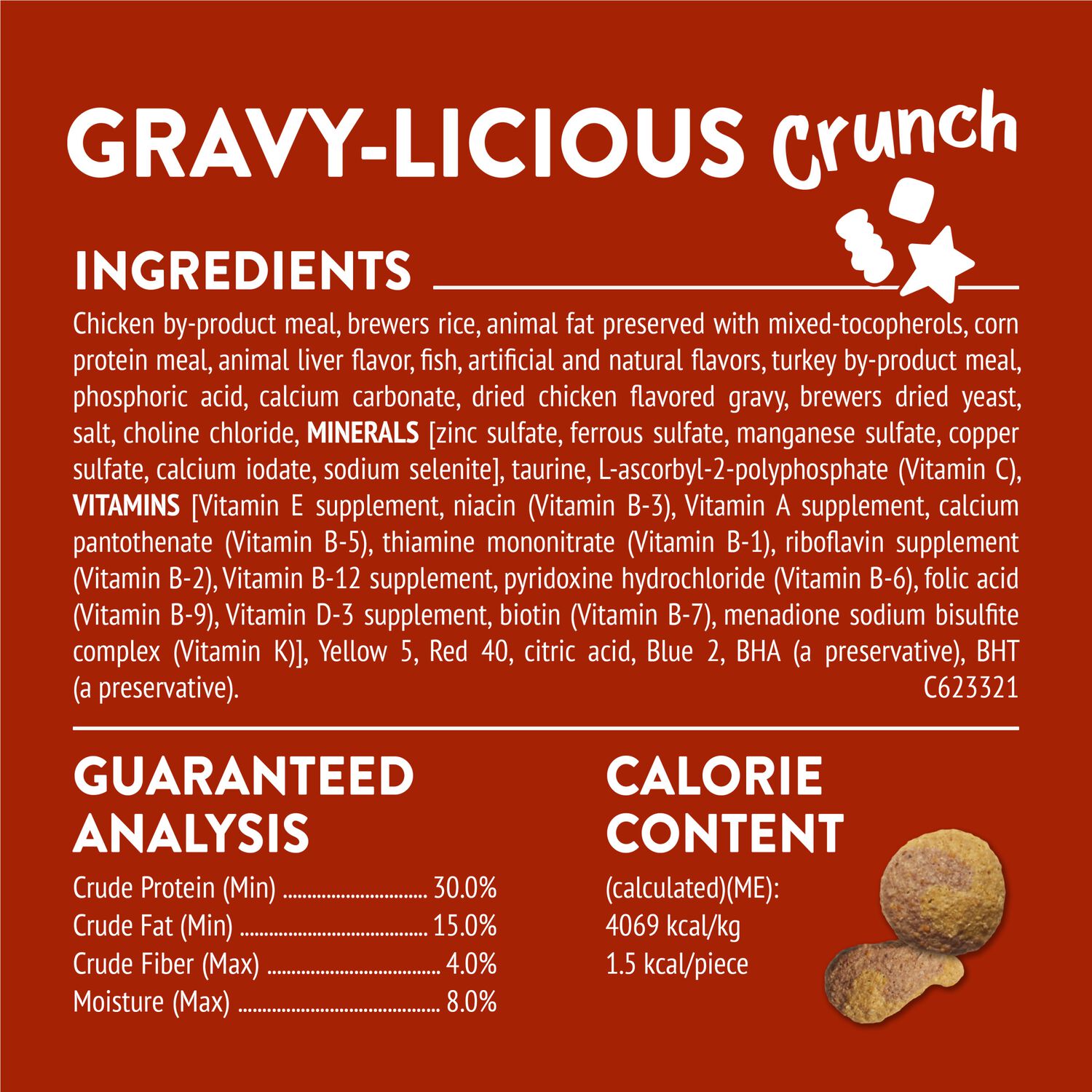Purina Friskies Party Mix Gravy-Licious Chicken & Gravy Flavor Low-Calorie Crunchy Cat Treats, 20-Oz