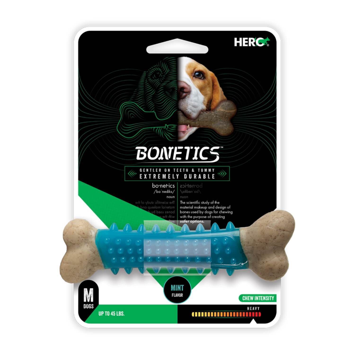 Hero Bonetics Dental Bone Dog Chew Toy For Medium Dogs - Mint