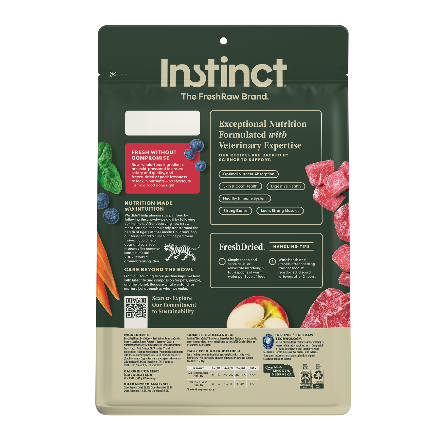 Instinct Raw Meals Beef Freeze-Dried Dog Food, 25-Oz