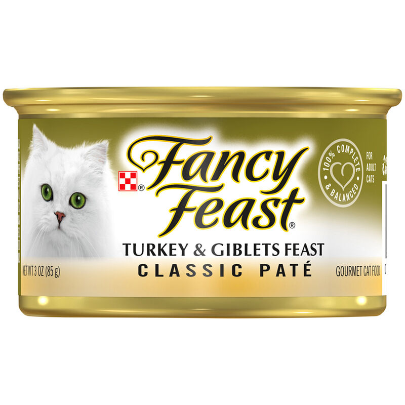 Fancy Feast Turkey & Giblets Pate Classic Grain Free Wet Cat Food