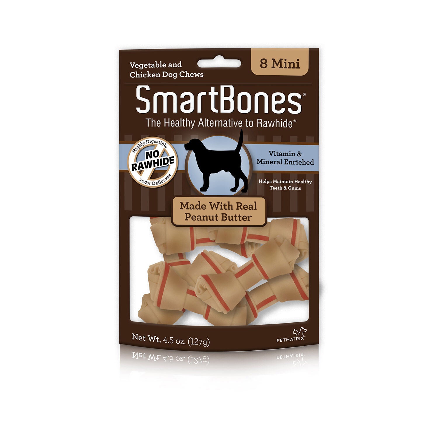 Smartbones Mini Peanut Butter Rawhide Alternative Chews Dog Treats, 1 Each