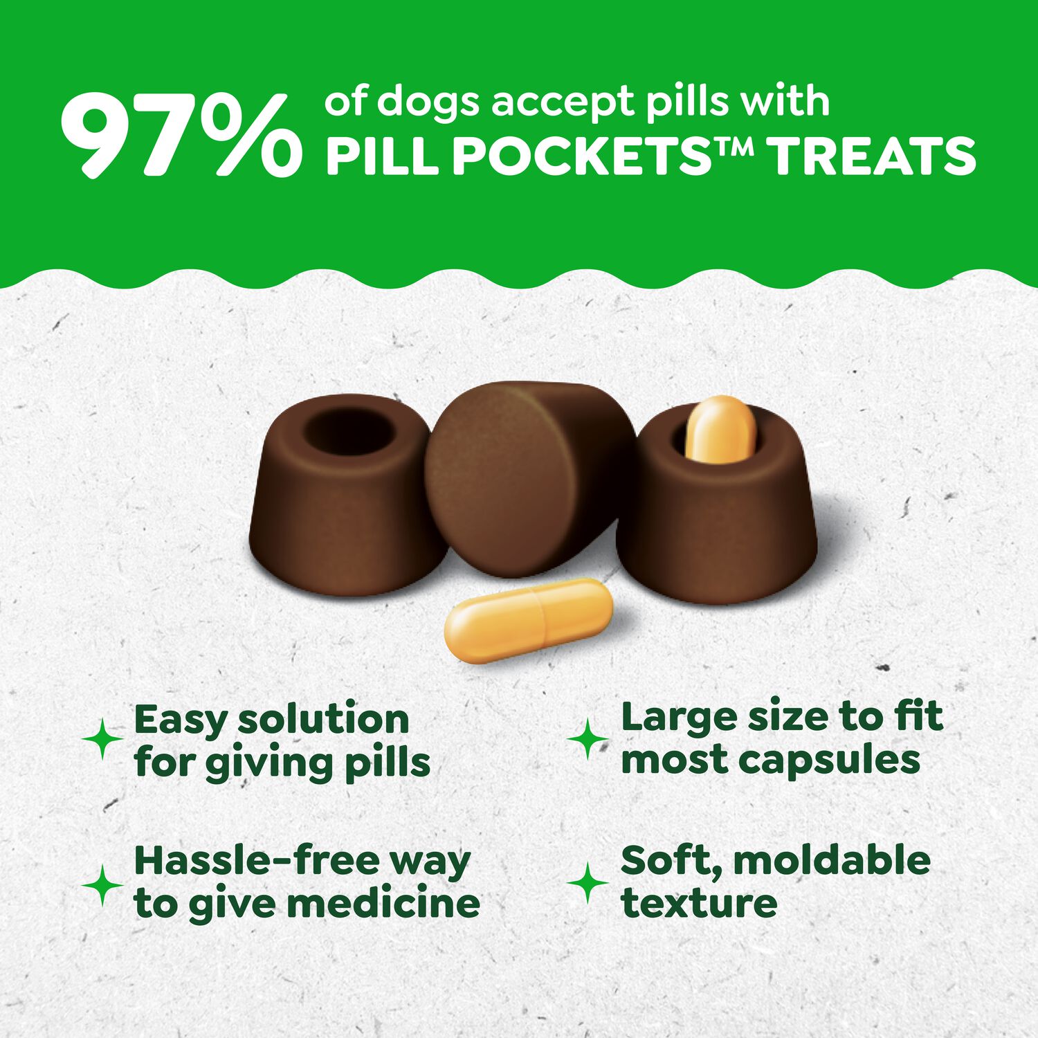 Greenies Large Capsules Pill Pockets Hickory Smoke Flavor Dog Treats, 60 Count