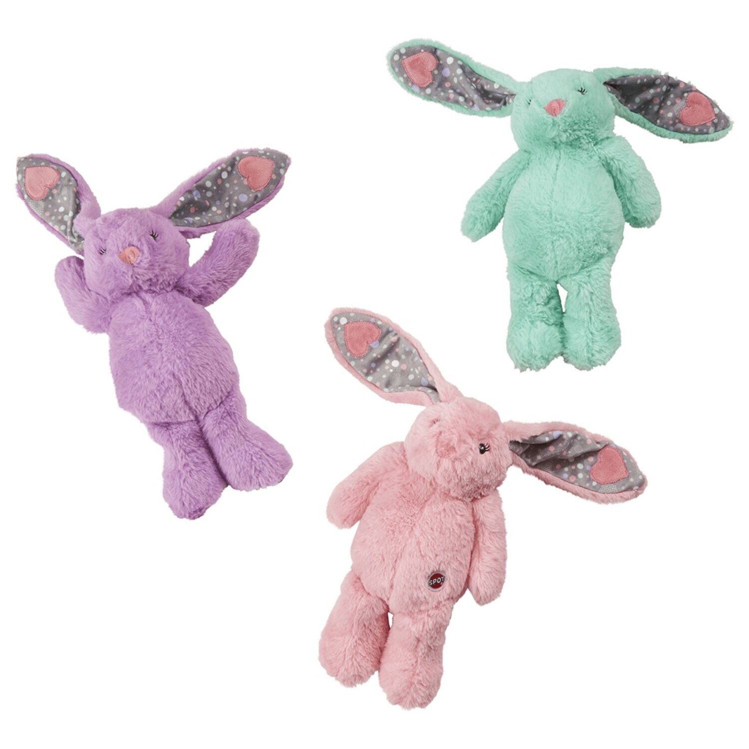 Ethical Products Spot Soothers Heartbeat Bunny Plush Dog Toy, 12", Assorted Colors