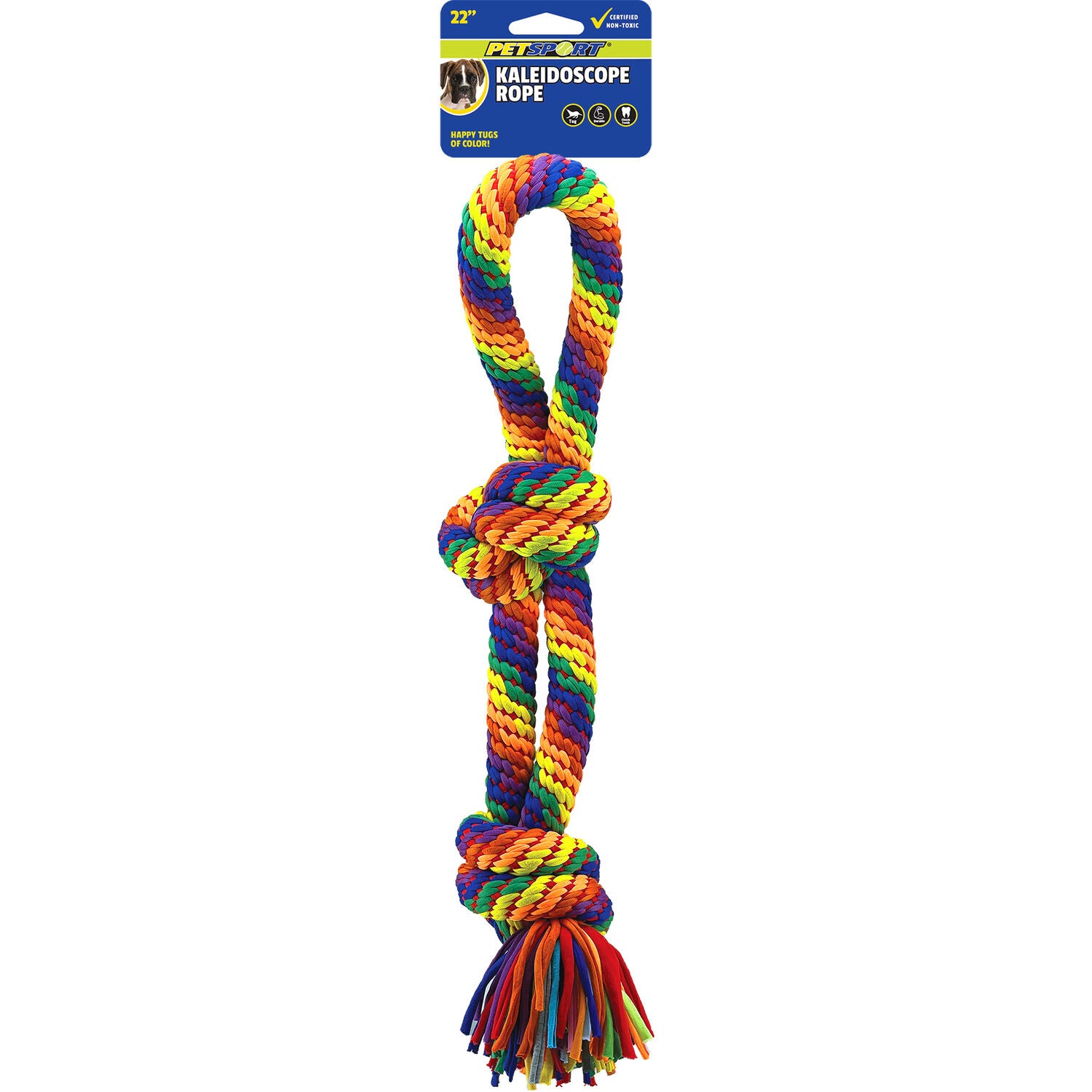Petsport Kaleidoscope Colorful Knotted Rope Tug Dog Toy,  X-Large, 22"