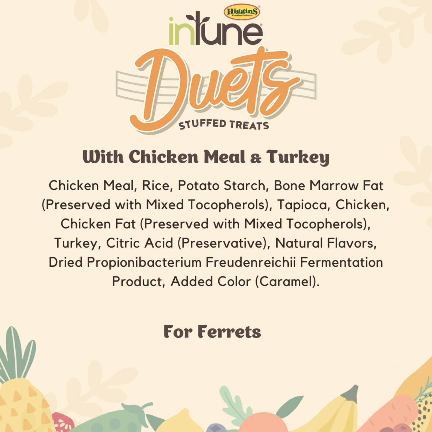 Higgins Intune Duets Chicken Meal & Turkey Treat For Ferrets, 3Oz