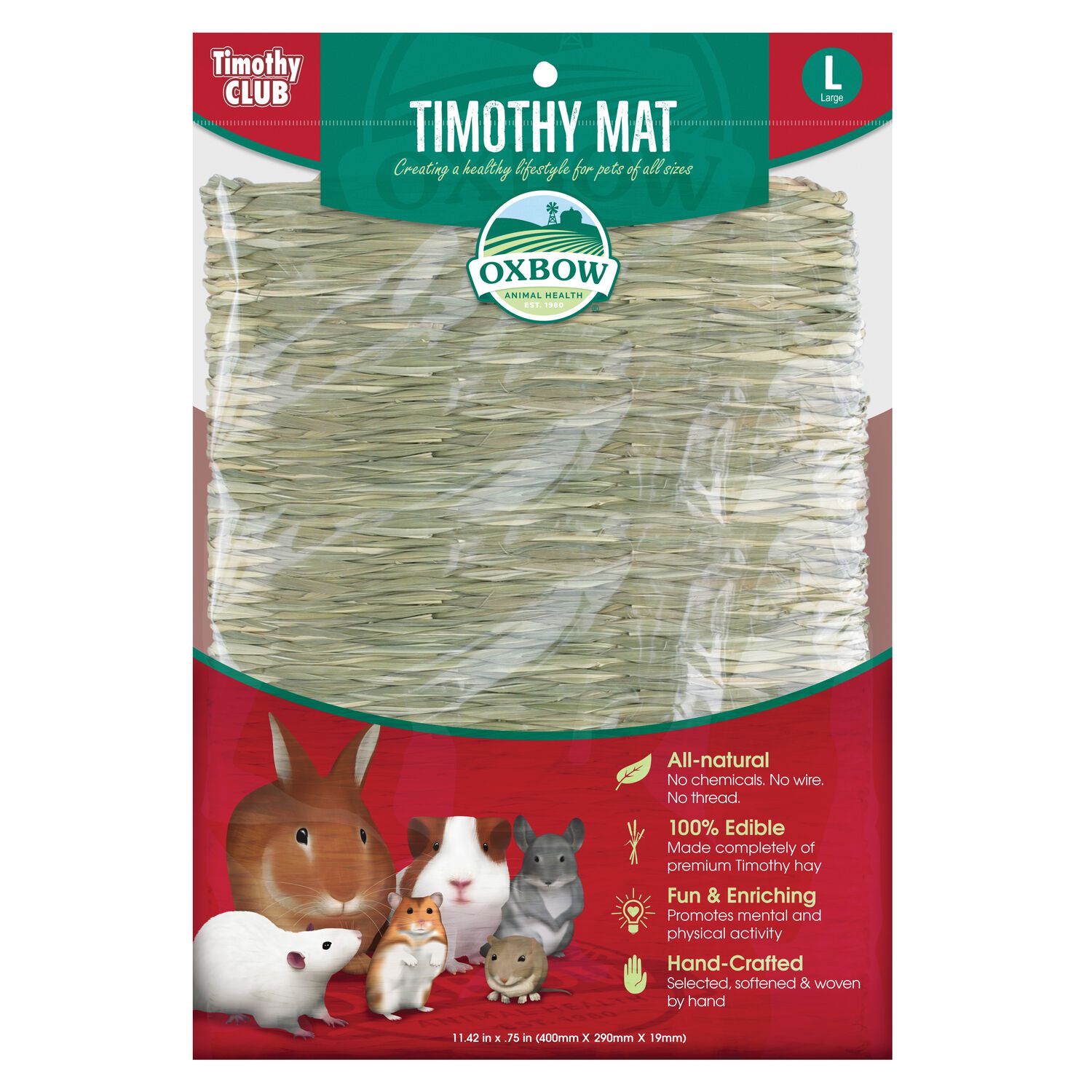 Oxbow Timothy Club Timothy Mat Small Animal Chew Toy
