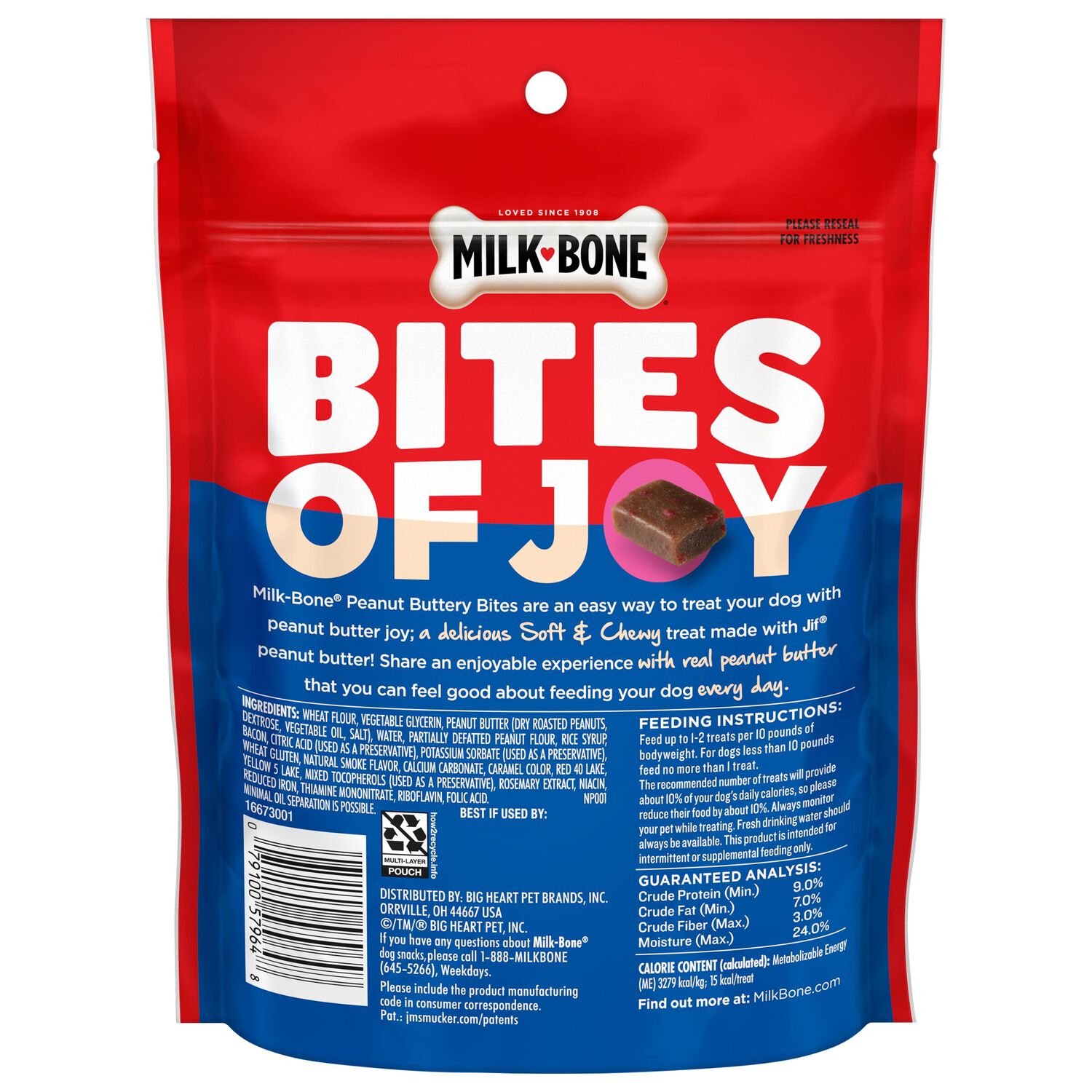 Milk-Bone Peanut Buttery Bites With Jif Peanut Butter & Real Bacon Soft & Chewy Dog Treats, 4.5-Oz