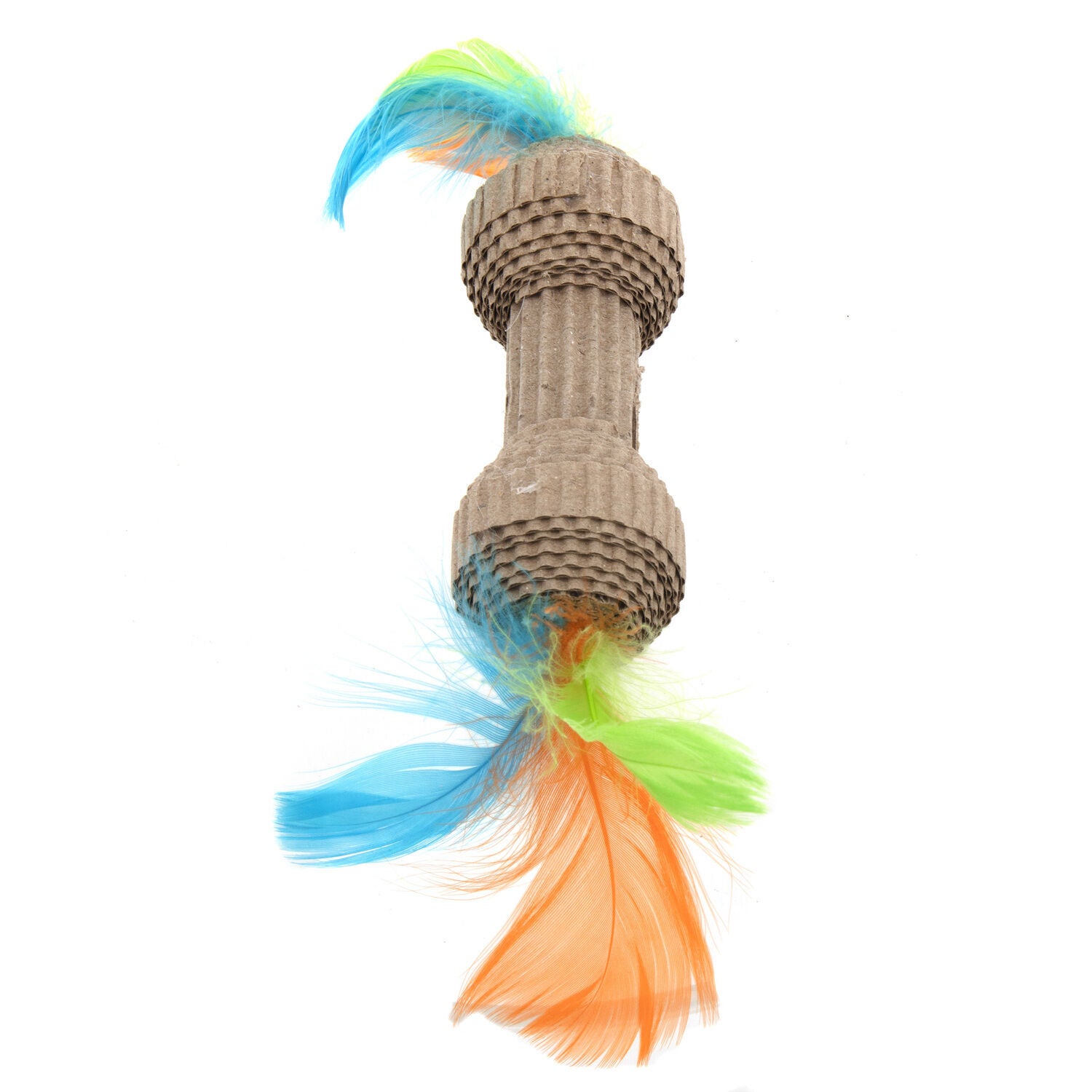 Ware Corrugated Roller Interactive Cat Toy With Feathers