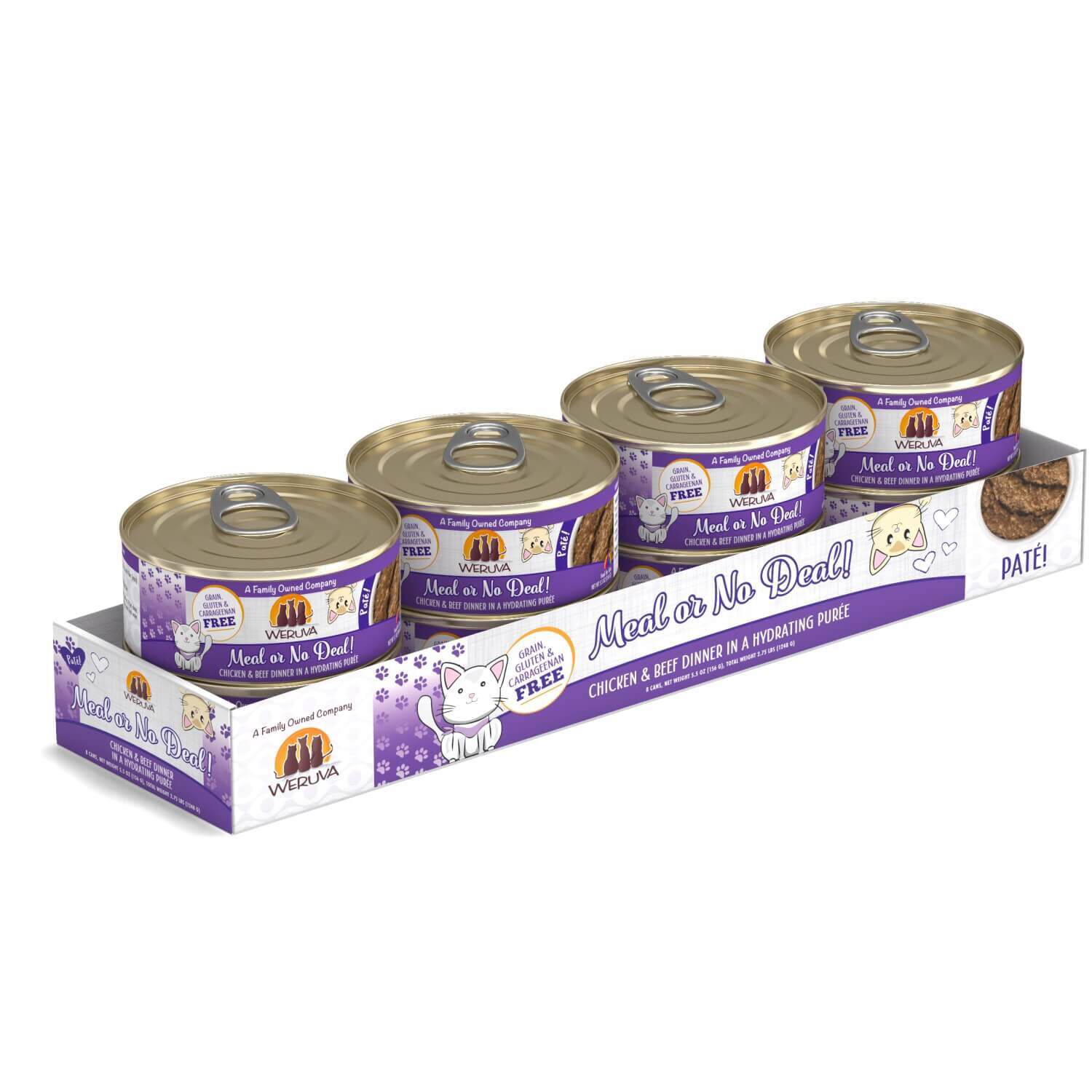 Weruva Classic Cat Pate Meal or No Deal! with Chicken & Beef Canned Cat Food Weruva Classic Cat Pate Meal or No Deal! with Chicken & Beef Canned Cat Food