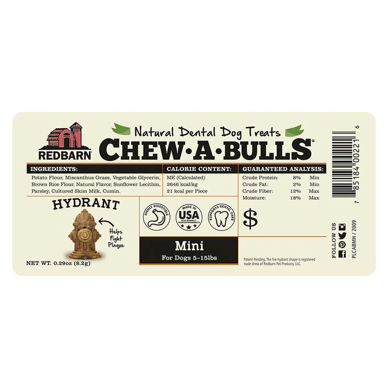 Chew A Bulls Hydrant Mini Dental Dog Chew 150ct image number 2