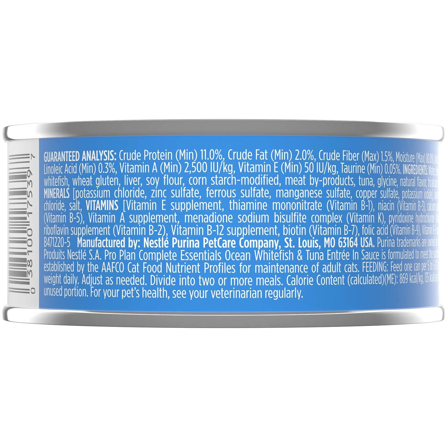 Purina Pro Plan Ocean Whitefish & Tuna Entree In Sauce Cat Food