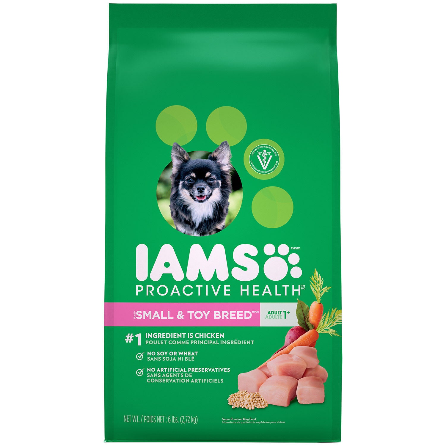 Iams Proactive Health Small Breed Adult Dry Dog Food, Chicken & Whole Grains Recipe, 5-Lb Bag