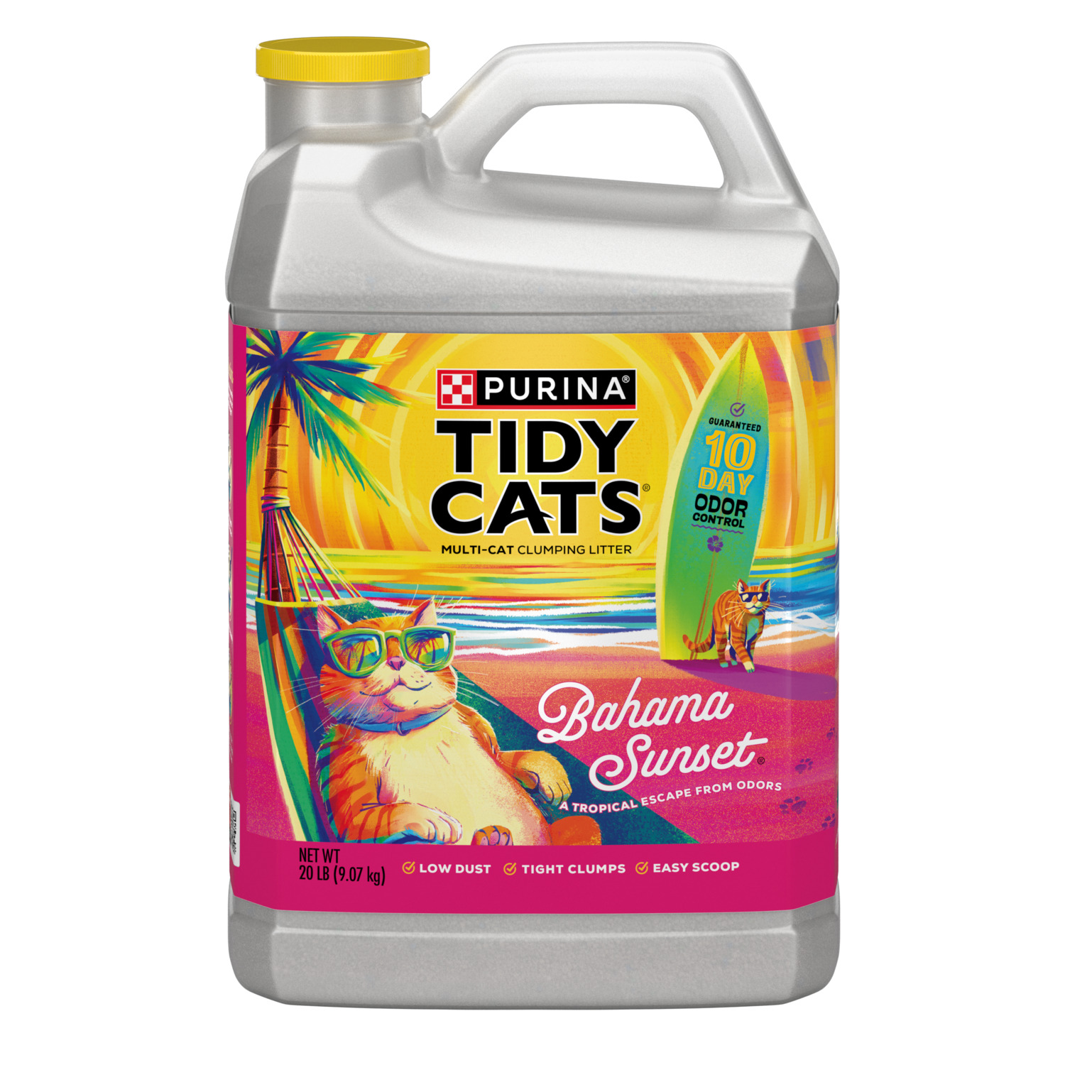 Tidy Cats Purina Bahama Sunset Scented Clumping Cat Litter Odor Control Formula, 20Lb