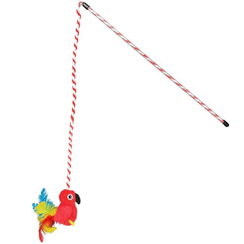 Margaritaville Cat Wand With Red Bird Teaser Cat Toy