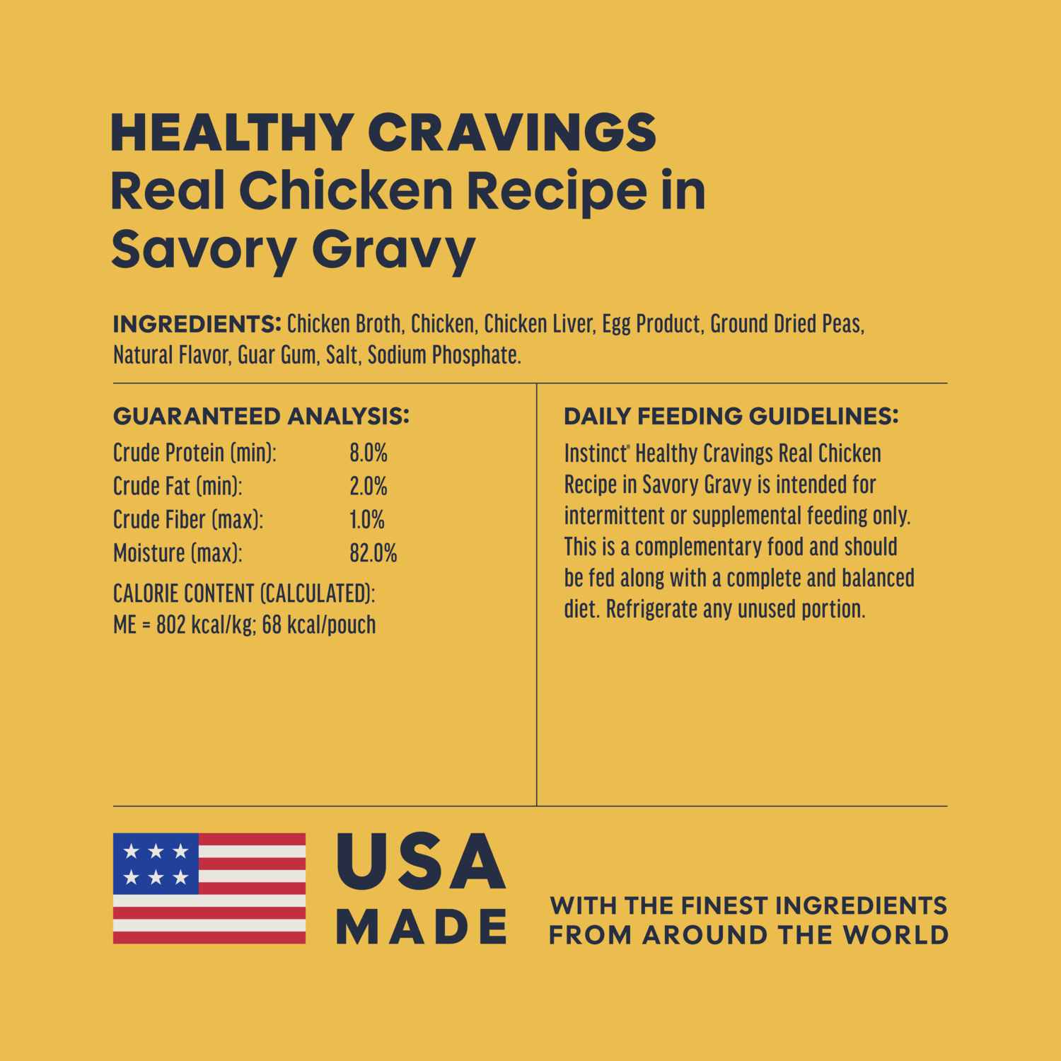 Instinct Healthy Cravings Grain-Free Real Chicken Recipe In Savory Gravy Wet Cat Food Topper, 3-Oz Pack Of 24