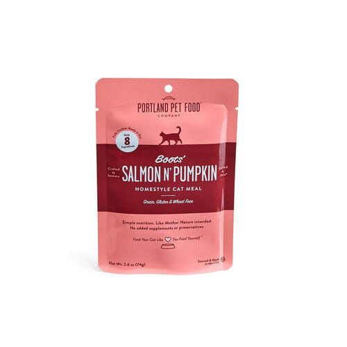 Portland Pet Food Boots' Salmon N' Pumpkin Grain, Gluten & Wheat Free Homestyle Cat Meal