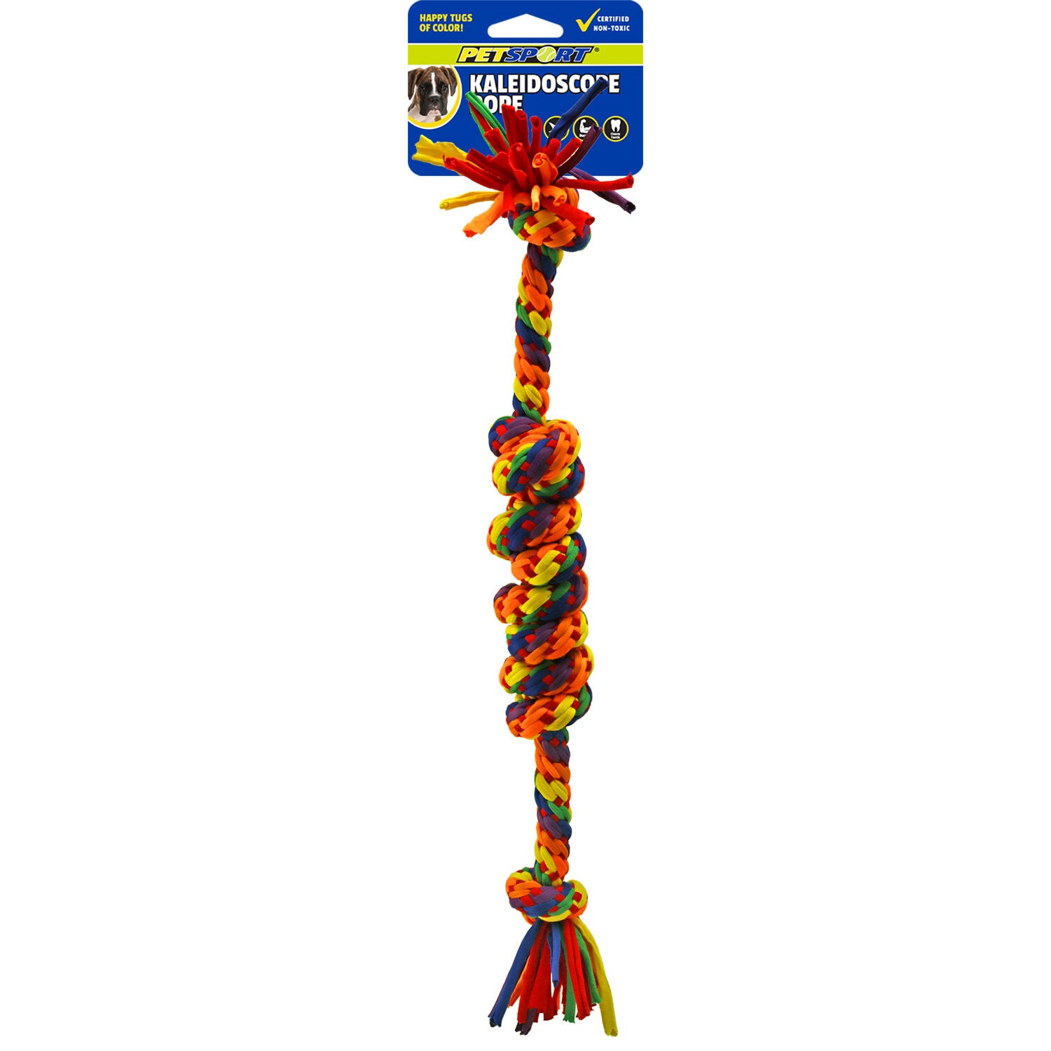 Petsport Kaleidoscope Knot Bar Durable Tug Dog Toy, 19"