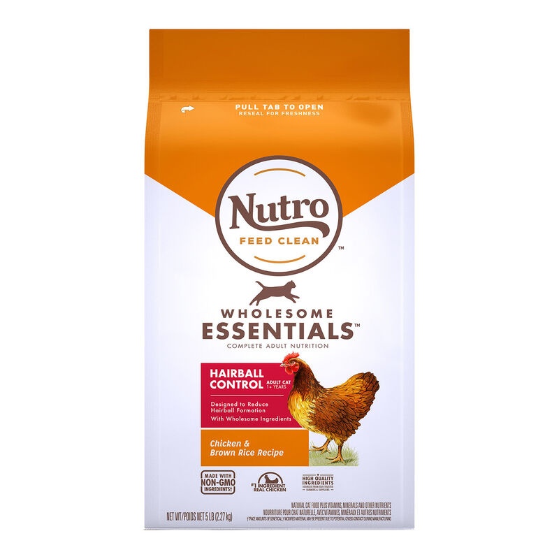 Wholesome Essentials Hairball Control Adult Chicken & Whole Brown Rice Recipe Cat Food image number 1