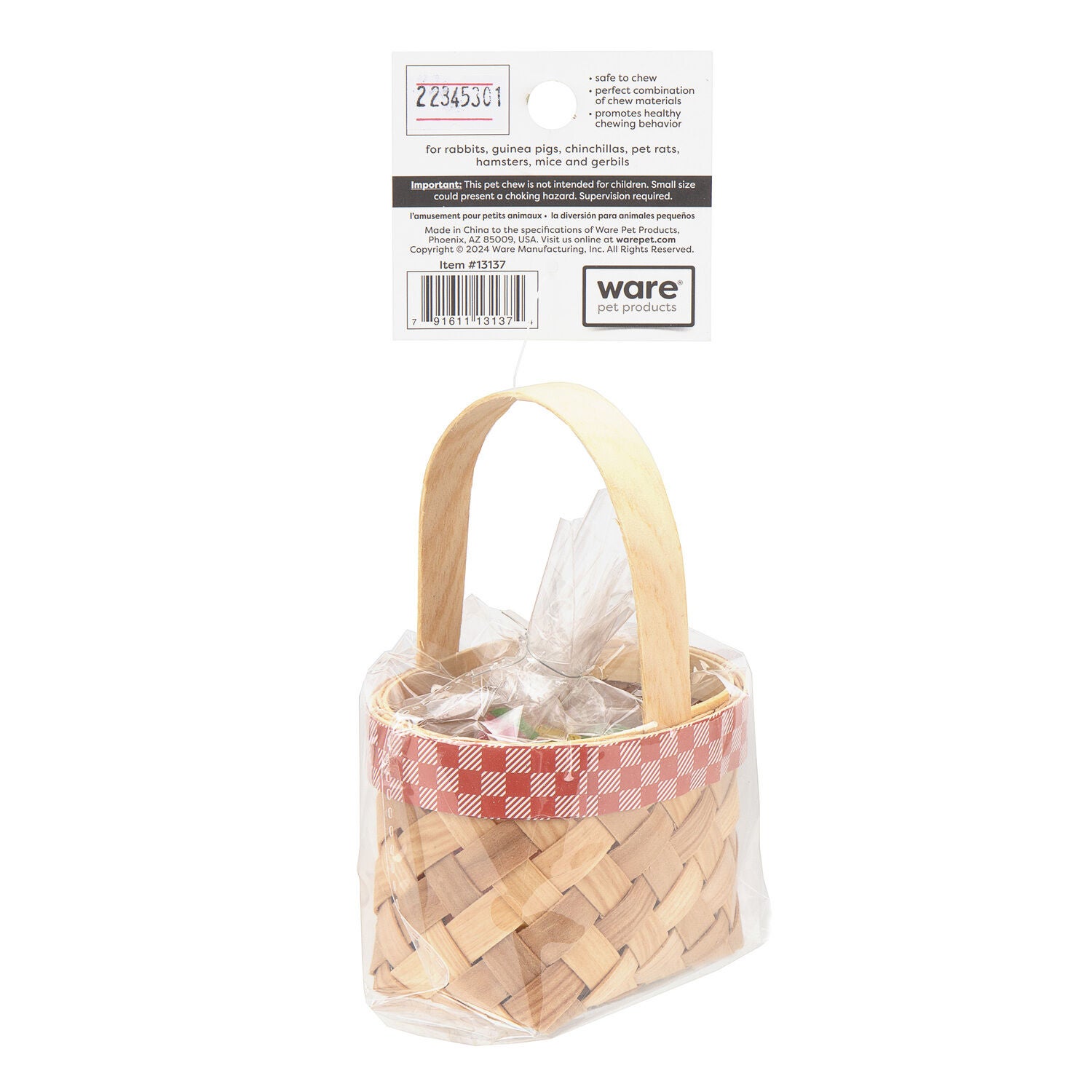 Ware Pet Products Critter Picnic Basket Small Animal Toy