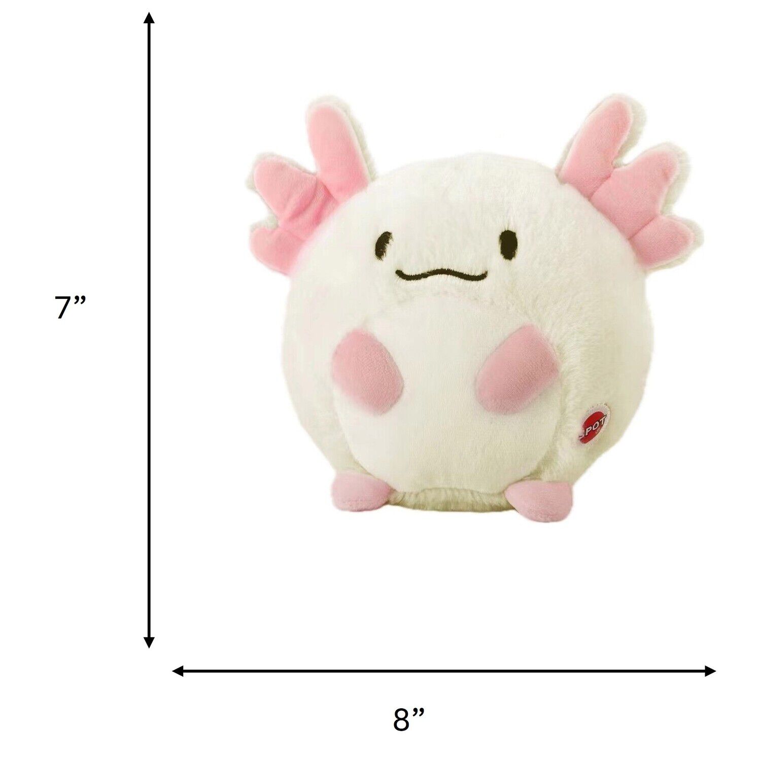 Spot Axolotl Butterball Plush Squeaky Dog Toy, 7" - Assorted