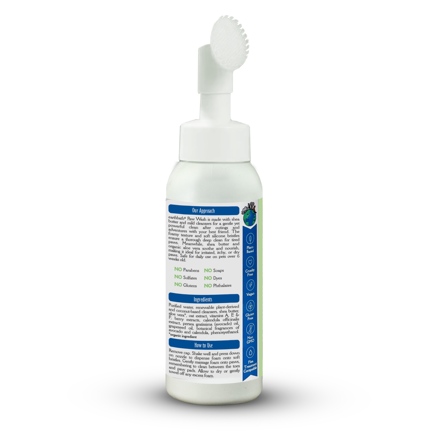 Earthbath Cat & Dog Paw Wash, Avocado & Calendula With Shea Butter, 8-Oz Bottle