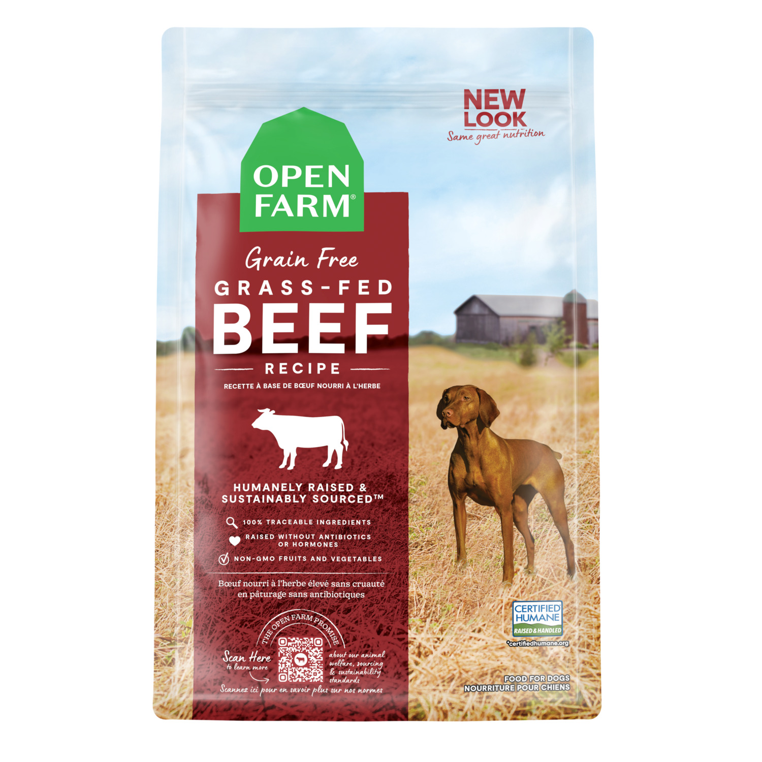 Open Farm Grass-Fed Beef Grain Free Dry Dog Food, 22Lb