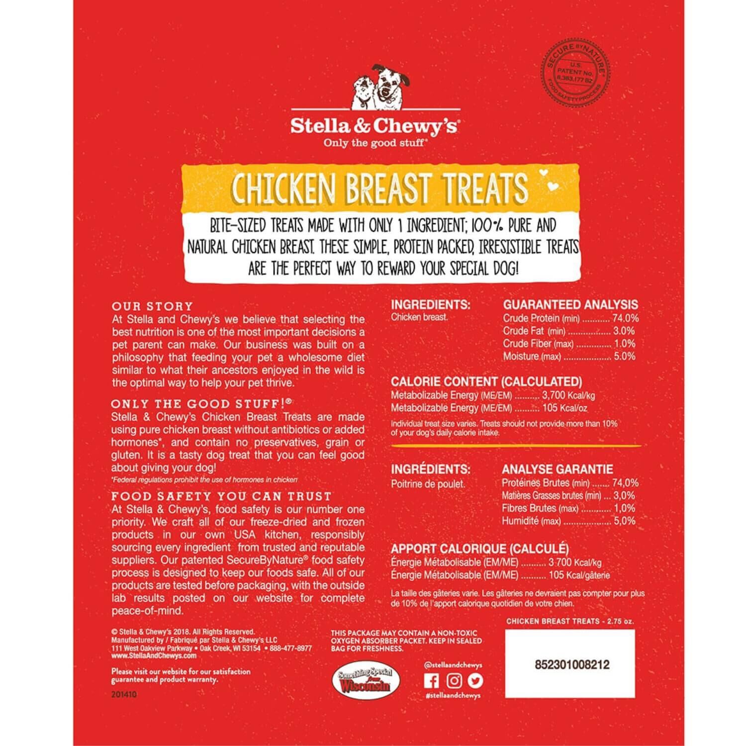 Stella & Chewy's Chicken Breast Dog Treats, 2.75-Oz Pouch