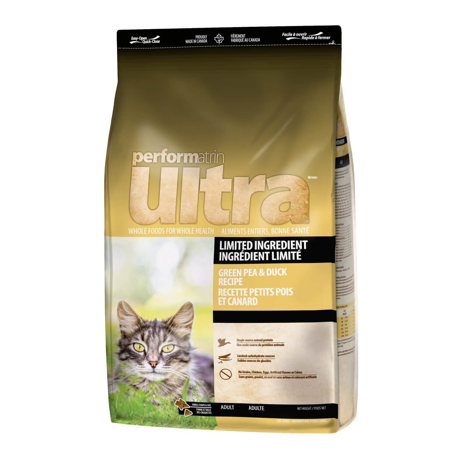 Performatrin Ultra Limited Ingredient Pea & Duck Adult Dry Cat Food, 4-Lb Bag
