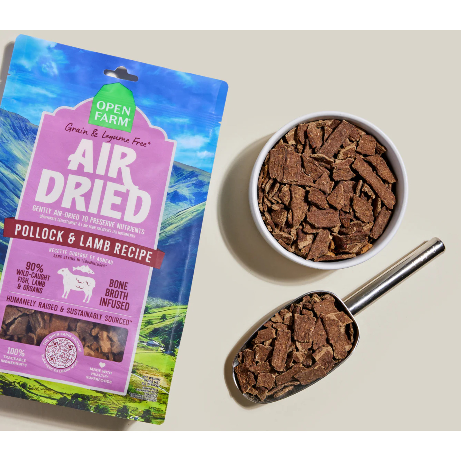 Open Farm Air Dried Dog Food, Pollock & Lamb Recipe, 16Oz