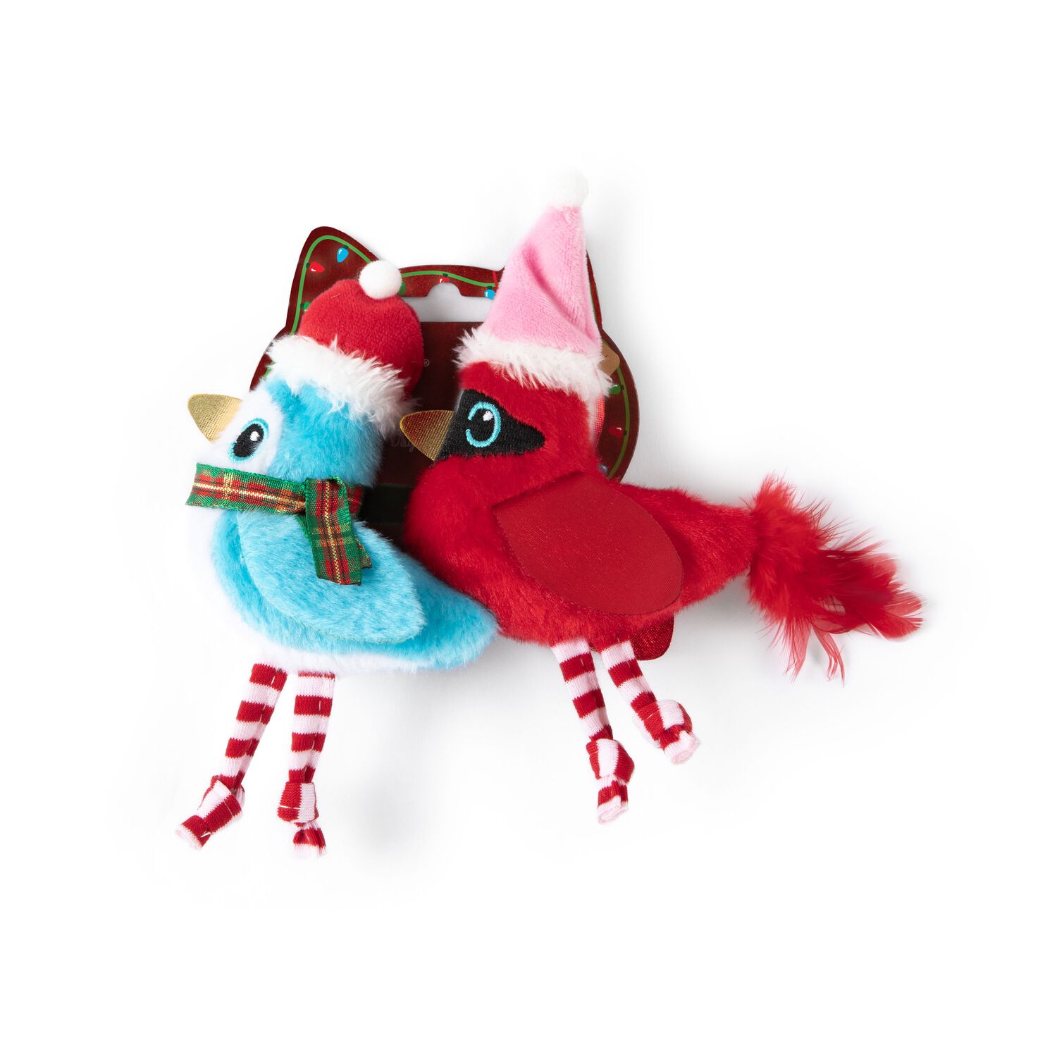 Quirky Kitty Holiday Winter Birds Plush Catnip-Filled Cat Toys, 2-Pack