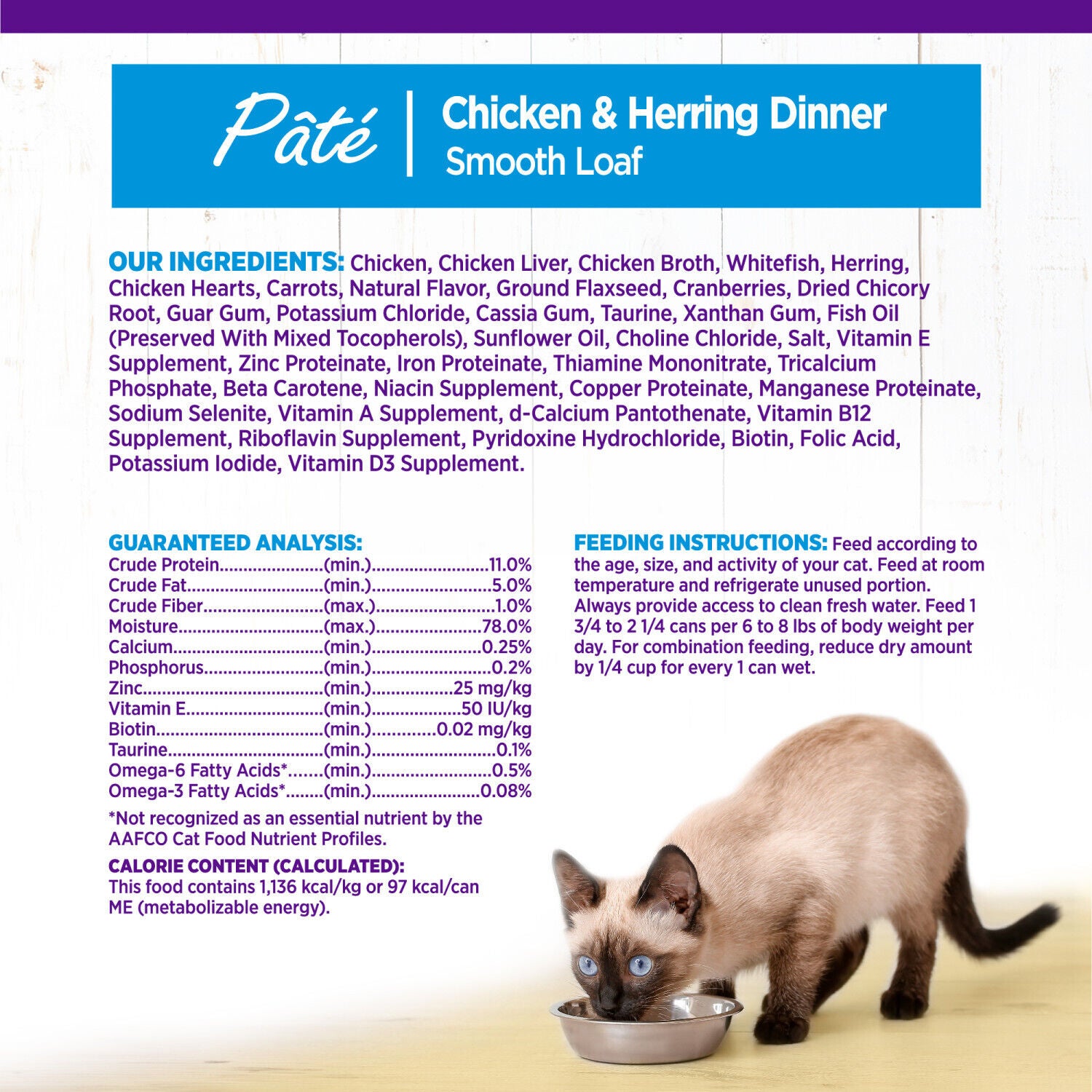 Wellness Complete Health Pate Adult Wet Cat Food, Natural, Protein-Rich, Grain Free, 5.5 Ounce, Chicken & Herring