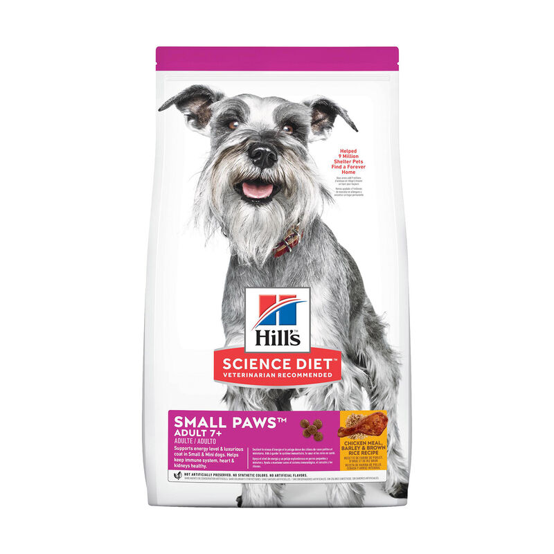 Adult 7+ Small Paws Chicken Meal, Barley & Brown Rice Recipe Dog Food image number 1