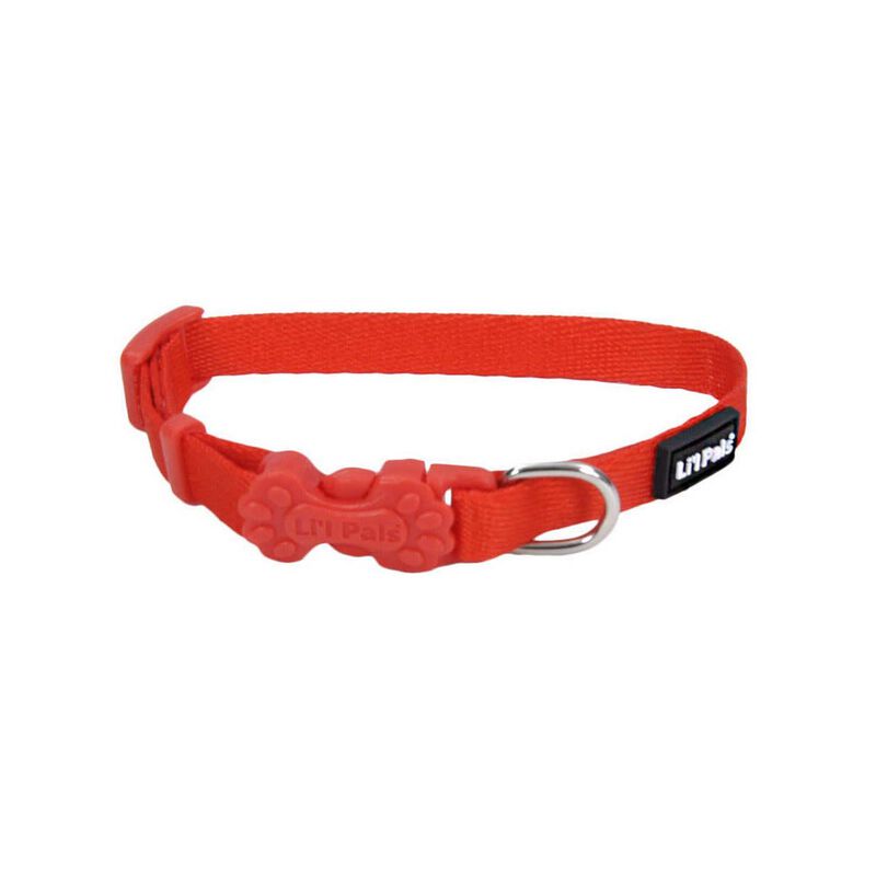 Coastal Pet Li'L Pals Adjustable Dog Collar, Red, 3/8"X6" 8"