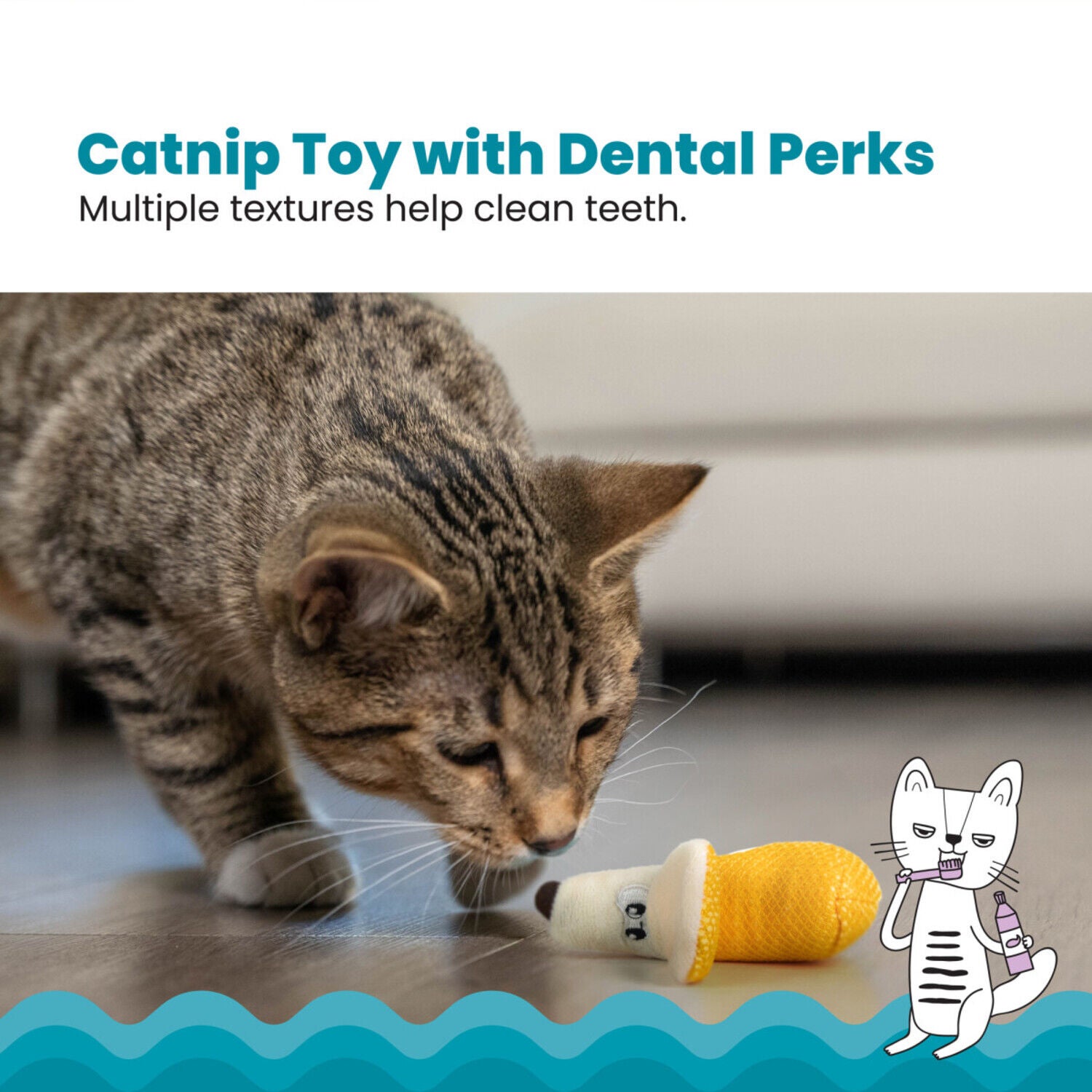 Catstages Dental Banana Catnip Filled Cat Chew Toy