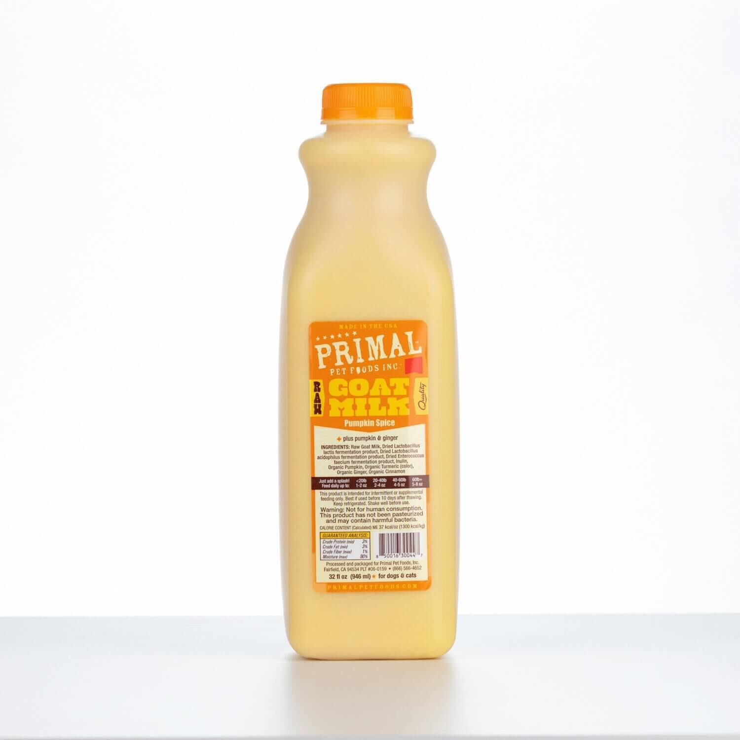 Primal Frozen Pumpkin Spice Raw Goat Milk Dog & Cat Food Topper