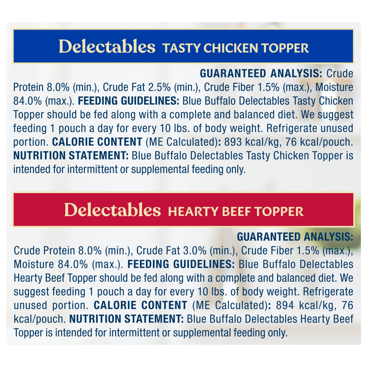 Blue Buffalo Delectables Chicken & Beef Dinner Variety Pack Grain-Free Wet Dog Food Topper, 3-Oz - Pack Of 12