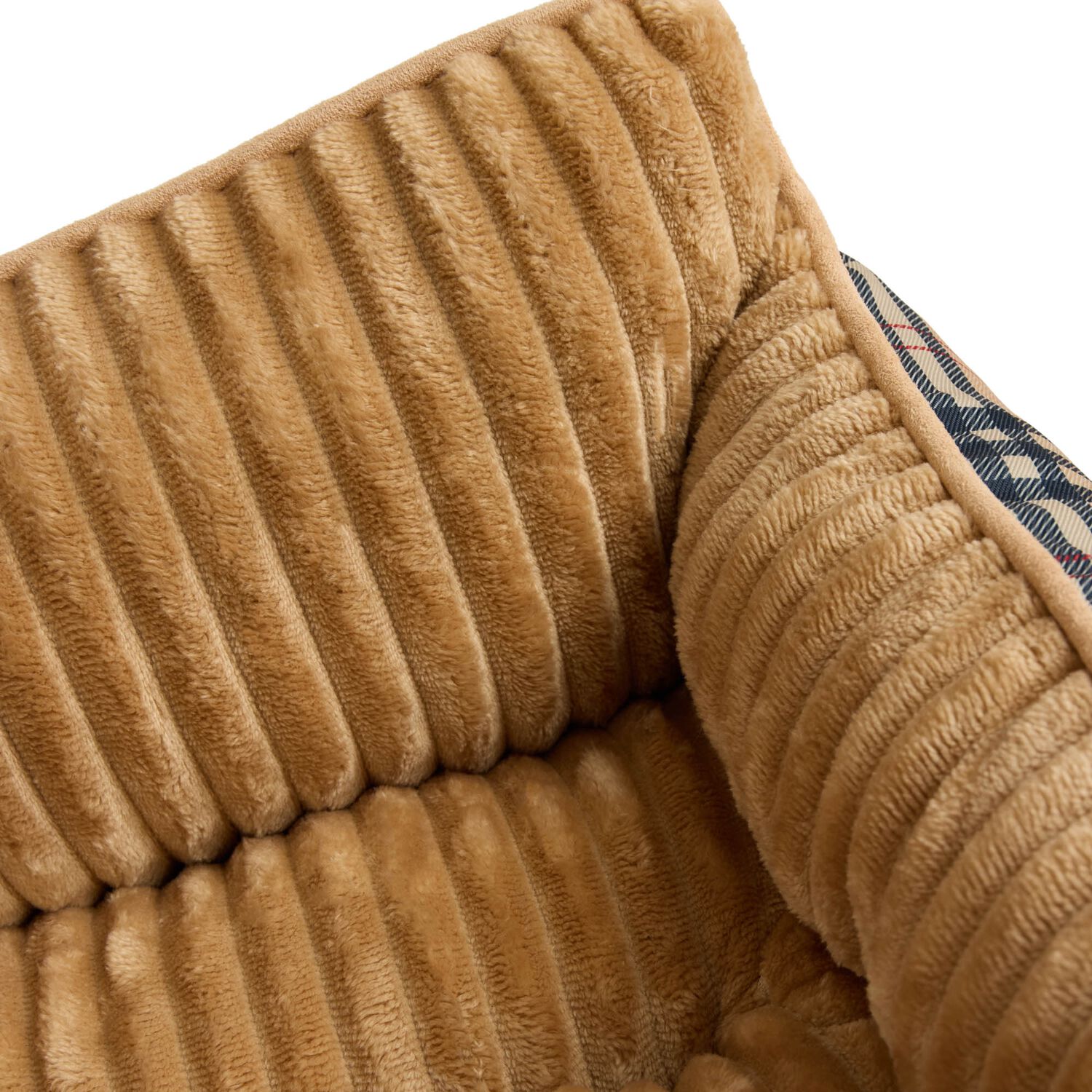 Aristopet Luxury Plaid Small Cuddler Dog Bed, Tan