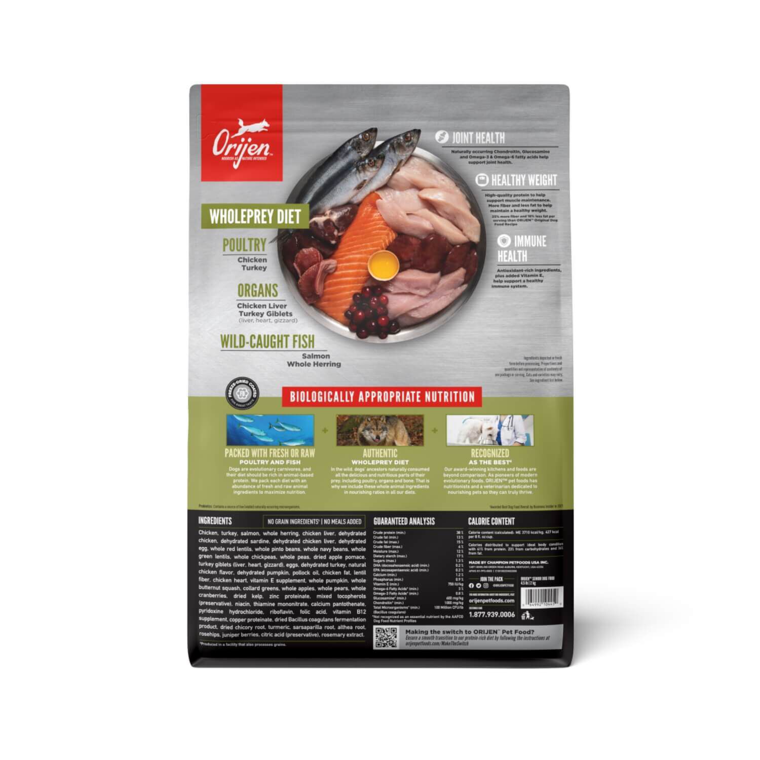 Orijen Fresh & Raw Animal Ingredients High Protein Grain Free Senior Guardian Dry Cat Food