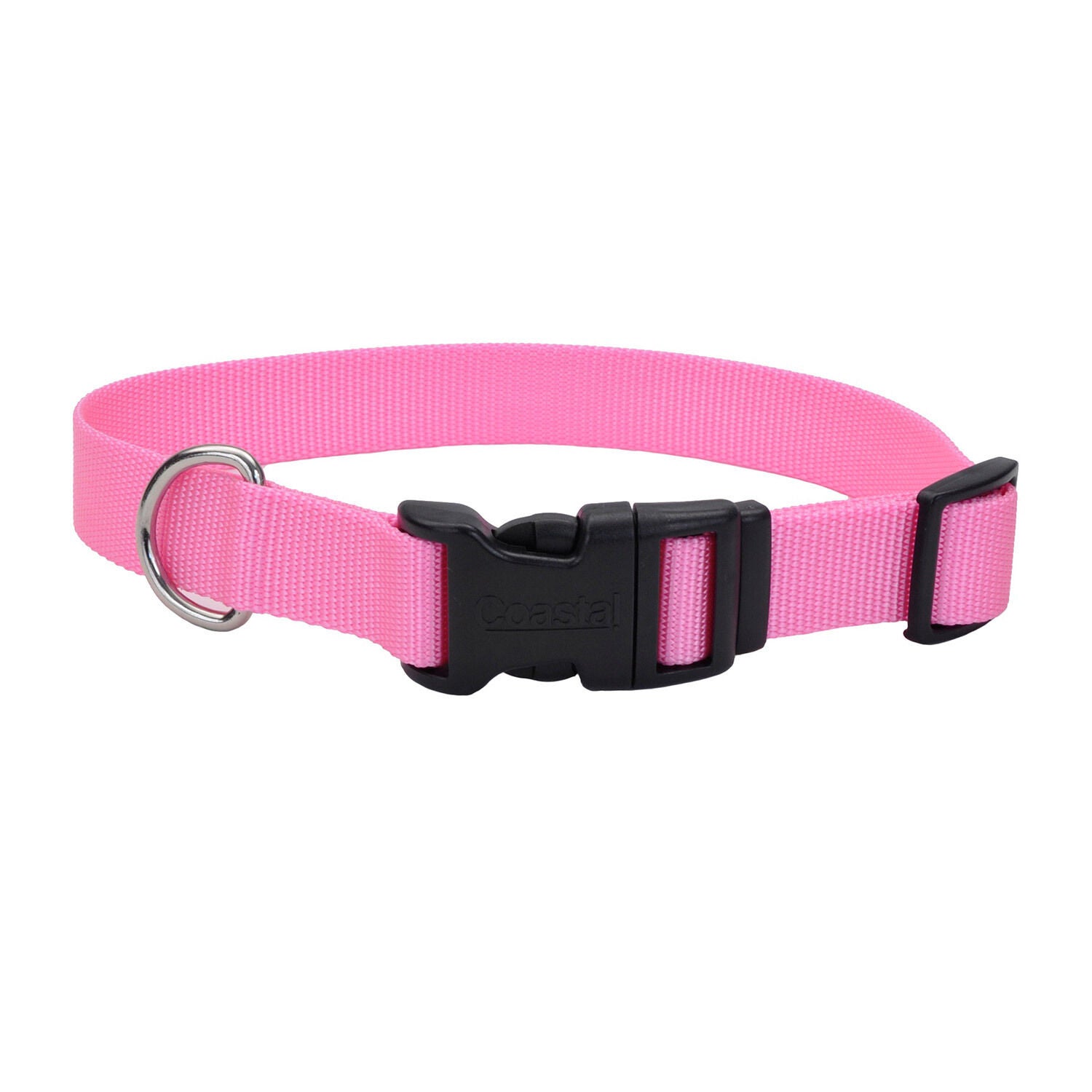 Coastal Pet Products Adjustable Nylon Dog Collar With Plastic Buckle - Pink