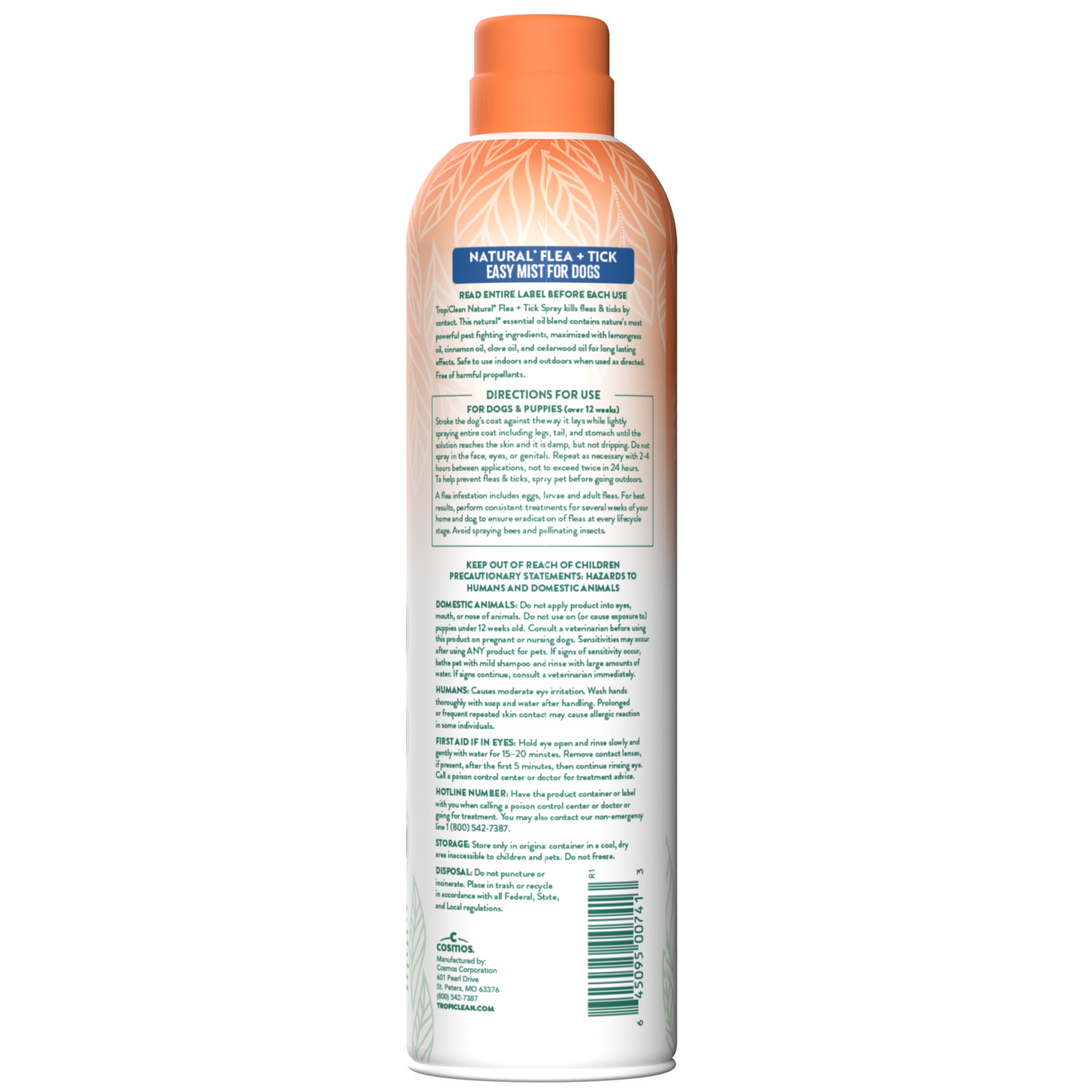 Tropiclean Natural* Flea + Tick Easy Mist Spray For Dogs, 14-Oz