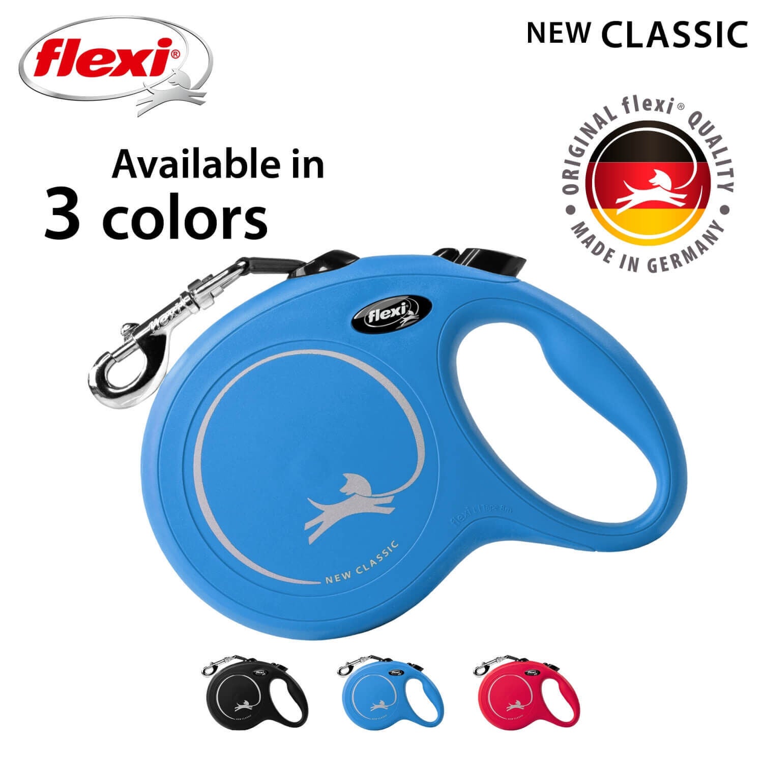 Flexi Classic Retractable Tape Blue Dog Leash - 16Ft