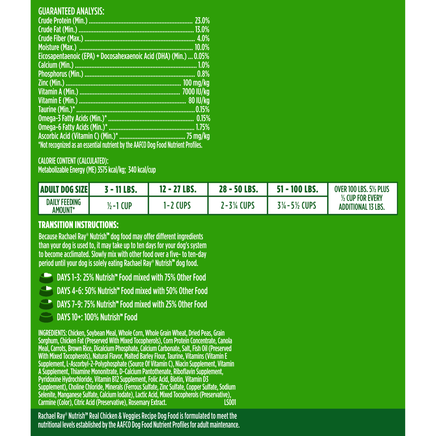 Rachel Ray Nutrish&trade; Real Chicken & Veggies Recipe Whole Health Blend Dry Dog Food, 30-Lb Bag