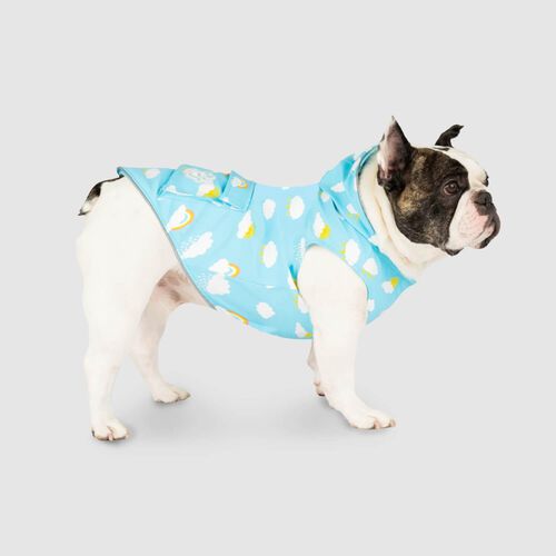 Canada Pooch Wet Reveal Torrential Tracker Dog Raincoat - Blue Clouds