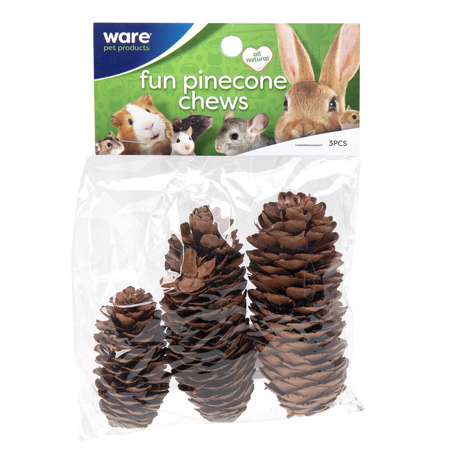 Ware Pinecone Small Animal Chews, 3 Pack