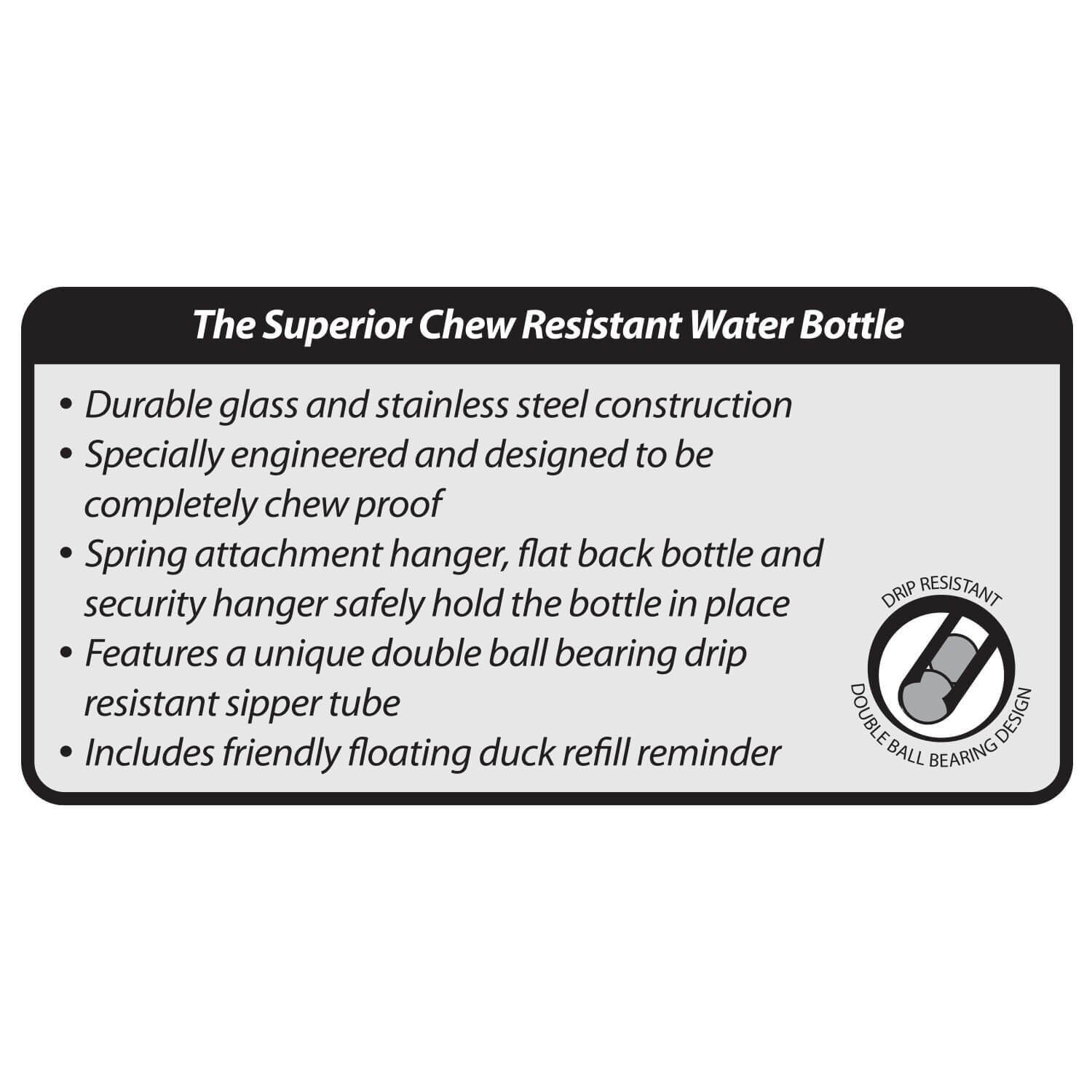 Kaytee Clear Chew-Proof Water Bottle, 12 Oz