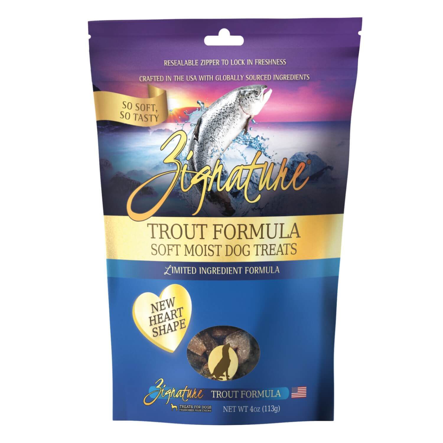 Zignature Trout Formula Soft Moist Limited Ingredient Dog Treats