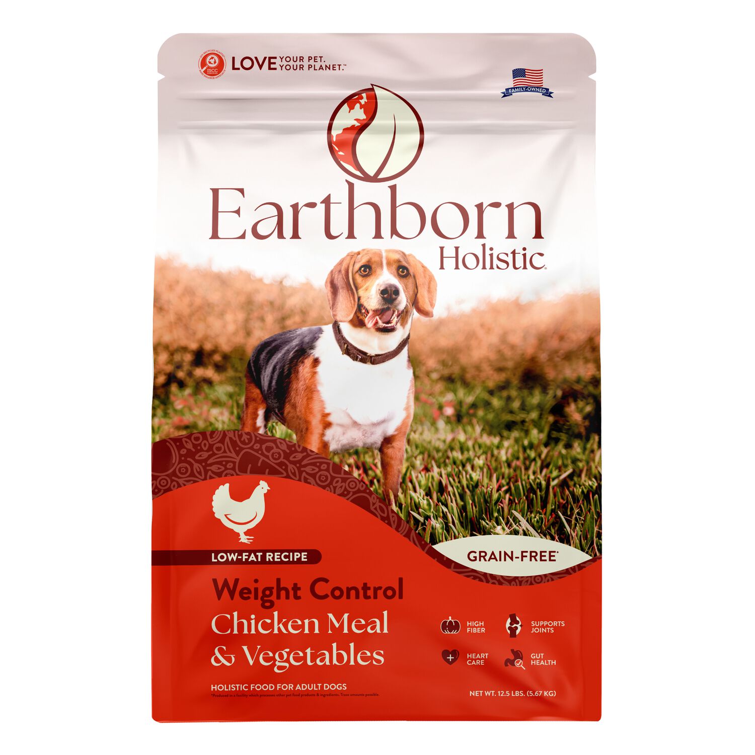 Earthborn Holistic Weight Control Grain-Free Dry Dog Food Chicken Meal & Vegetables 12.5-Lb Bag