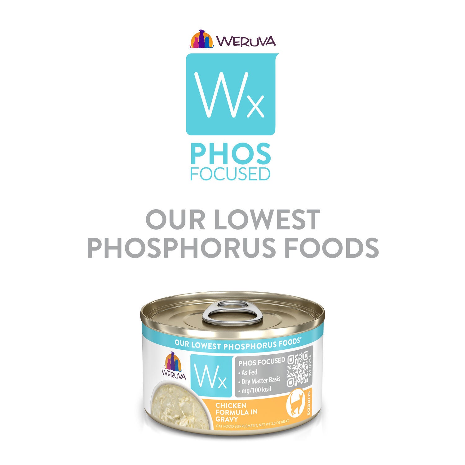 Weruva Wx Phos Focused Chicken & Tilapia Formula In Gravy Wet Cat Food, 3-Oz Can Pack Of 12